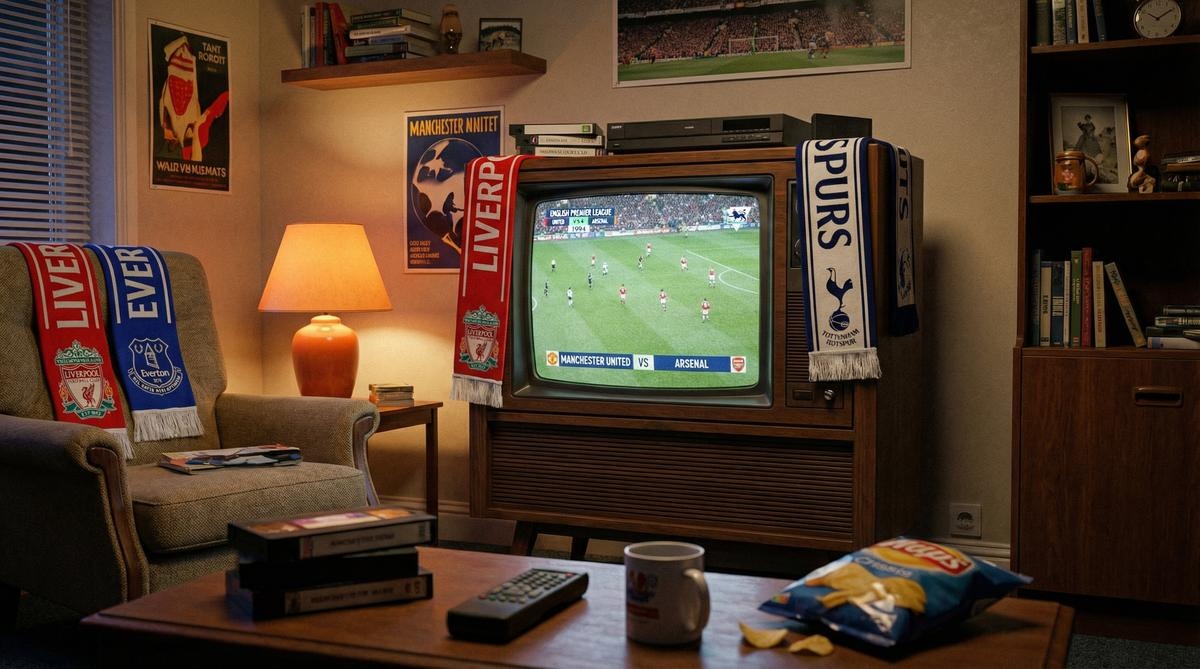 复古电视播放英超赛事画面 - 好博体育